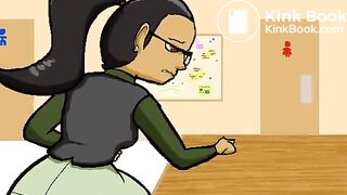 Girl jeans shart and poop animation