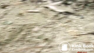 Misfortune of a woman pooping outdoors