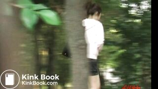 Misfortune of a woman pooping outdoors