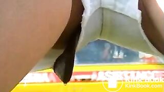 Public white shorts shit - video 2