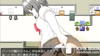 Anime girl can't hold it in