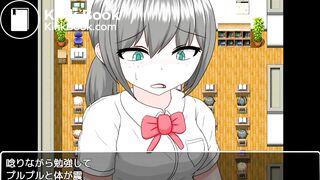 Anime girl can't hold it in