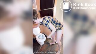 Pregnant Scat in a bathtub