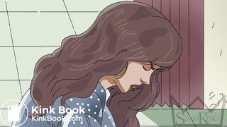 Blue Jacket Brunette Squat Toilet Animation