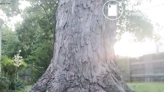 beautiful brown BBW shits outside