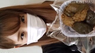 cute japanese girl shitting and fingering her ass