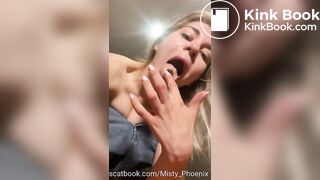 Hottest girl tasting and swallowing shit