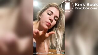 Hottest girl tasting and swallowing shit