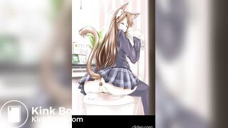 Hentai girls poop and piss in western toilets comp