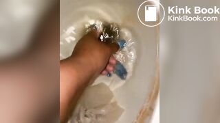 l***p*** grabs scat log straight from toilet bowl