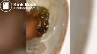l***p*** grabs scat log straight from toilet bowl
