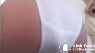 Girl poops her white panties