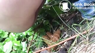 Milf shit in the garden