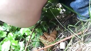 Milf shit in the garden