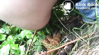 Milf shit in the garden
