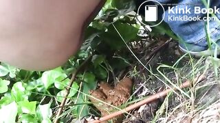 Milf shit in the garden