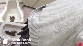 cute japanese school girl pooping