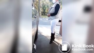 Filling her Car and Filling her Pants