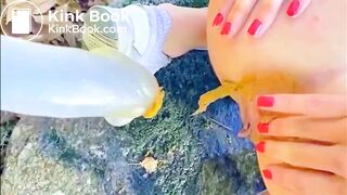 outdoor shit anal dildo