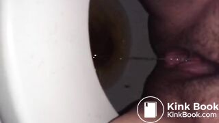 Chubby girl toilet poop