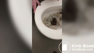 Licking a shit filled toilet