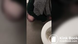 Licking a shit filled toilet