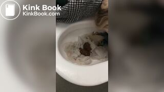 Licking a shit filled toilet