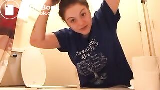 Chubby Girl Diarrhea Toilet went next to her