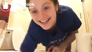 Chubby Girl Diarrhea Toilet went next to her