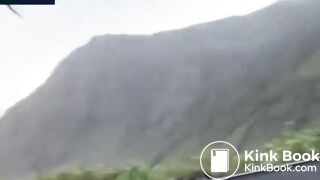 Girls shit in the side of the road