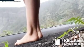 Girls shit in the side of the road