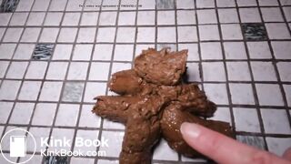 Spreading my pussy wide for you and shitting a big, sof