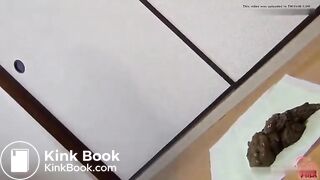 asian girl takes massive shit