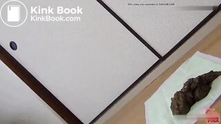 asian girl takes massive shit