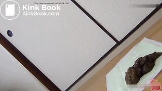 asian girl takes massive shit