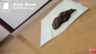 asian girl takes massive shit
