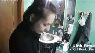 Woman pooping in Toilet 235