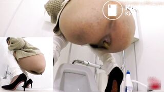 Asian spy camera while shitting in public bathroom (P1)