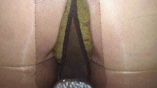 pantyhose poop clloseup