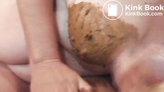 Wife smears tits while husband masturbates