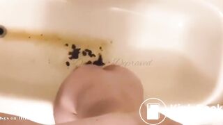 Girl makes enema for constipated