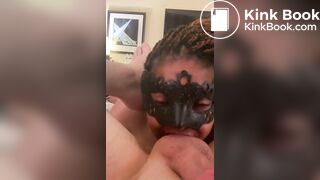 Ebony Slave doing what she's born to do: consume shit.