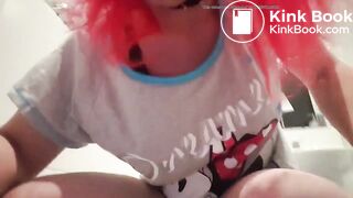 red hair girl panty poop