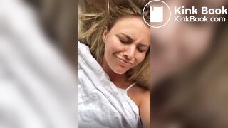 Gorgeous girl sharts in bed