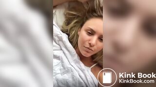 Gorgeous girl sharts in bed