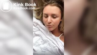 Gorgeous girl sharts in bed