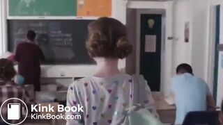 Teacher has diarrhea in trashcan