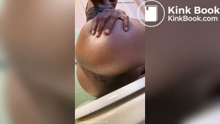 ebony piss and scat in toilet