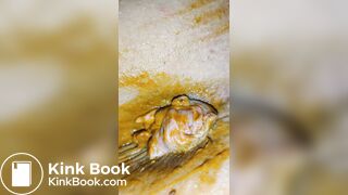 Prolapsing pussy with rosebud makes a mess