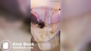 Teen girl with a messy diaper.